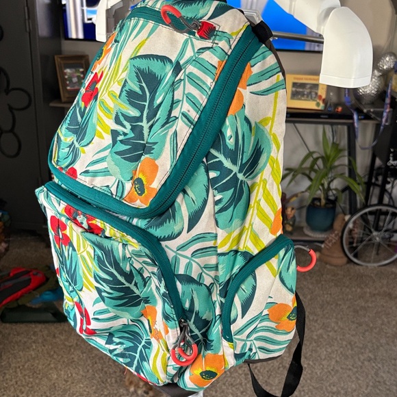Embark Jartop Elite Backpack in a teal tropical floral print. - Picture 2 of 10